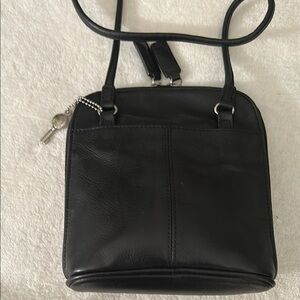Fossil Black Crossbody Bag with Structured Design